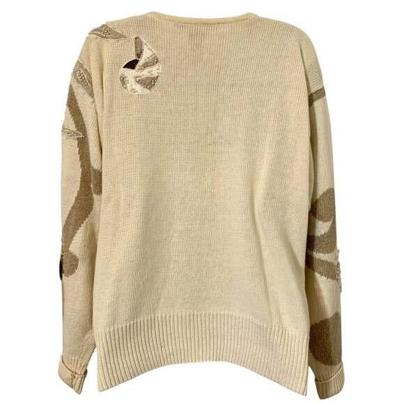 '89 IB Diffusion Embellished Beaded Seashell Sweater Womens SZ M - Hong Kong - Picture 9 of 13